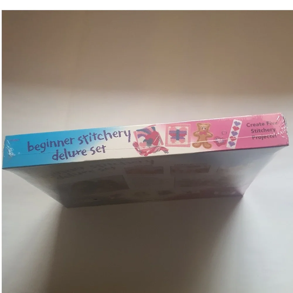 Quincrafts Beginner Stitchery Deluxe Set Needlepoint Cross Stich Sew Canvas Kids